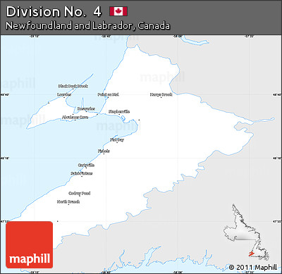 Silver Style Simple Map of Division No.  4, single color outside
