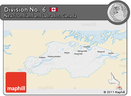 Classic Style 3D Map of Division No.  6, single color outside