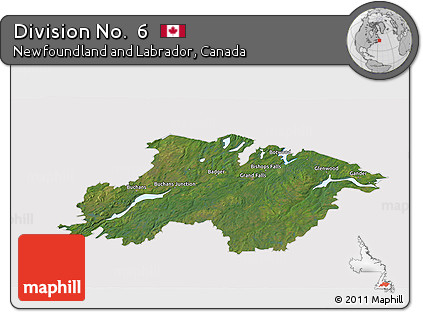 Satellite 3D Map of Division No.  6, cropped outside