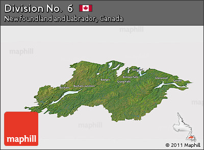 Satellite 3D Map of Division No.  6, cropped outside