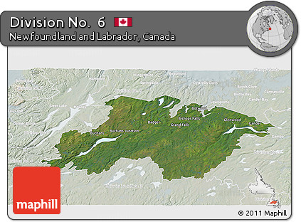 Satellite 3D Map of Division No.  6, lighten
