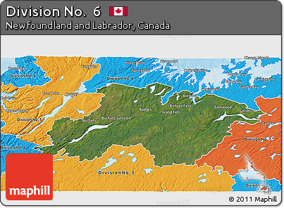 Satellite 3D Map of Division No.  6, political outside