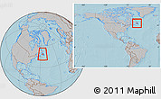 Gray Location Map of Division No.  6, within the entire country, hill shading