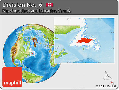 Physical Location Map of Division No.  6, highlighted parent region