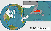 Satellite Location Map of Division No.  6, highlighted country, highlighted parent region