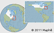 Savanna Style Location Map of Division No.  6, highlighted country, within the entire country, hill shading