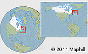 Savanna Style Location Map of Division No.  6, highlighted country, highlighted parent region, within the entire country, hill shading