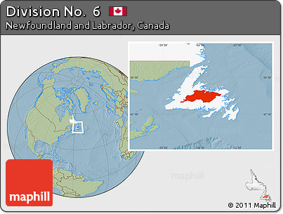 Savanna Style Location Map of Division No.  6, highlighted parent region, hill shading
