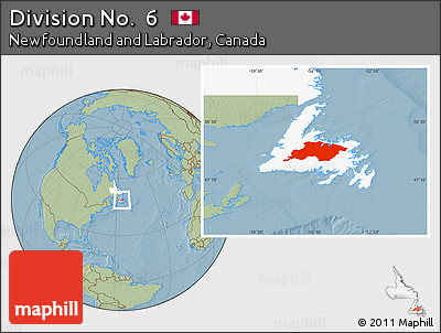 Savanna Style Location Map of Division No.  6, highlighted parent region, hill shading