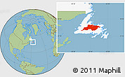 Savanna Style Location Map of Division No.  6, highlighted parent region