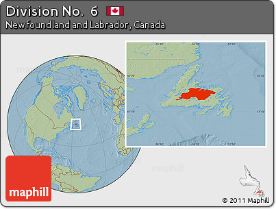Savanna Style Location Map of Division No.  6, hill shading