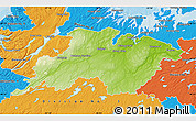 Physical Map of Division No.  6, political outside