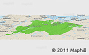 Political Panoramic Map of Division No.  6, shaded relief outside