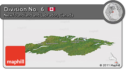 Satellite Panoramic Map of Division No.  6, cropped outside