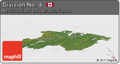 Satellite Panoramic Map of Division No.  6, cropped outside
