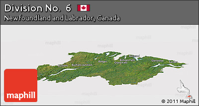 Satellite Panoramic Map of Division No.  6, cropped outside