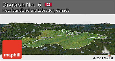 Satellite Panoramic Map of Division No.  6, darken