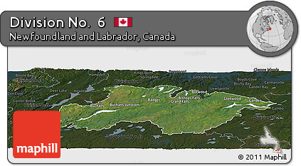 Satellite Panoramic Map of Division No.  6, darken