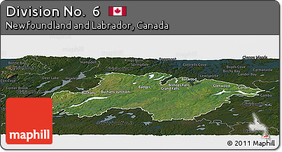 Satellite Panoramic Map of Division No.  6, darken