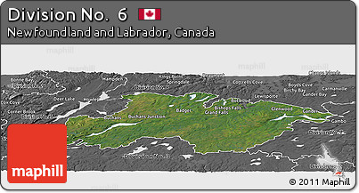 Satellite Panoramic Map of Division No.  6, desaturated