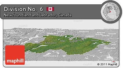 Satellite Panoramic Map of Division No.  6, lighten, desaturated