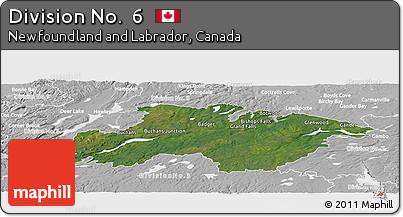Satellite Panoramic Map of Division No.  6, lighten, desaturated