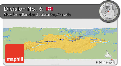 Savanna Style Panoramic Map of Division No.  6, single color outside