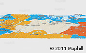 Shaded Relief Panoramic Map of Division No.  6, political outside