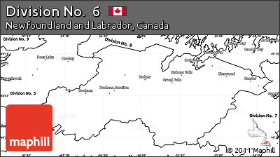 Blank Simple Map of Division No.  6