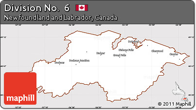 Classic Style Simple Map of Division No.  6, cropped outside