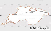 Classic Style Simple Map of Division No.  6, cropped outside