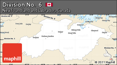 Classic Style Simple Map of Division No.  6