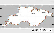 Gray Simple Map of Division No.  6, cropped outside