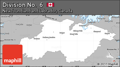 Gray Simple Map of Division No.  6