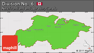 Political Simple Map of Division No.  6, cropped outside