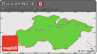 Political Simple Map of Division No.  6, cropped outside