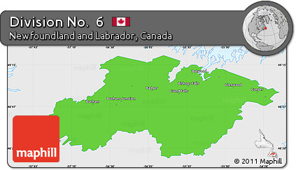 Political Simple Map of Division No.  6, single color outside