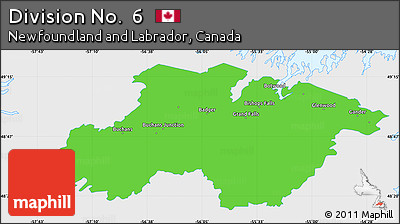 Political Simple Map of Division No.  6, single color outside
