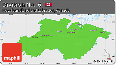 Political Simple Map of Division No.  6, single color outside