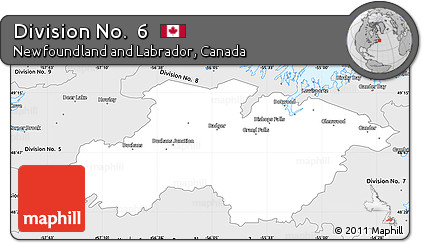 Silver Style Simple Map of Division No.  6