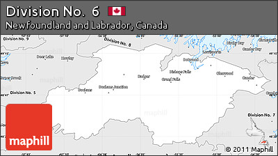 Silver Style Simple Map of Division No.  6