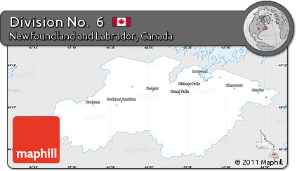 Silver Style Simple Map of Division No.  6, single color outside