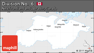 Silver Style Simple Map of Division No.  6, single color outside