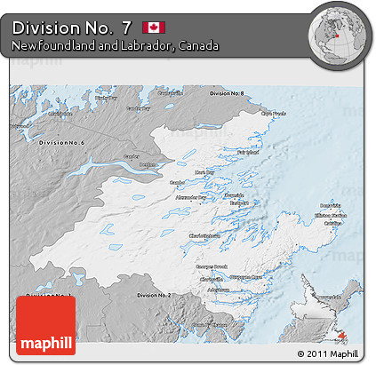 Gray 3D Map of Division No.  7