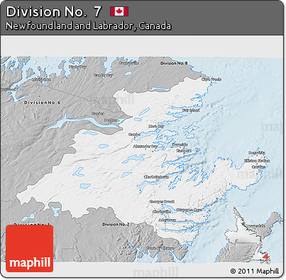 Gray 3D Map of Division No.  7