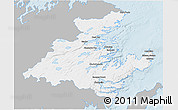 Gray 3D Map of Division No.  7, single color outside