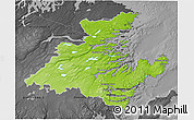 Physical 3D Map of Division No.  7, darken, desaturated