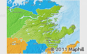 Physical 3D Map of Division No.  7, political outside