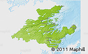 Physical 3D Map of Division No.  7, single color outside