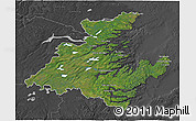 Satellite 3D Map of Division No.  7, darken, desaturated